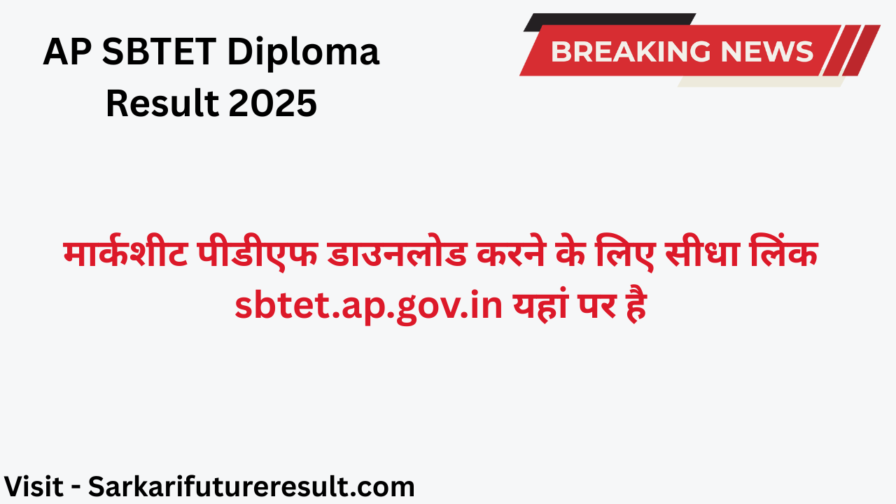 AP SBTET Diploma Result 2025
