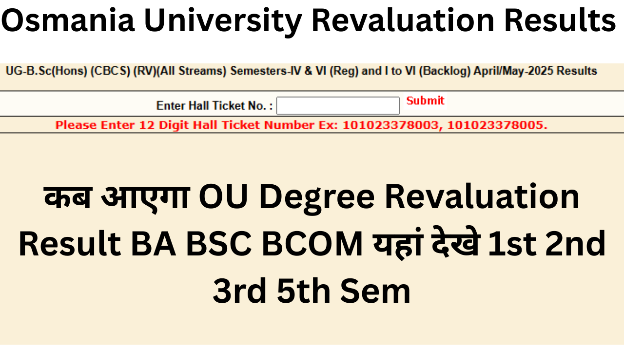 Osmania University Revaluation Results 2025