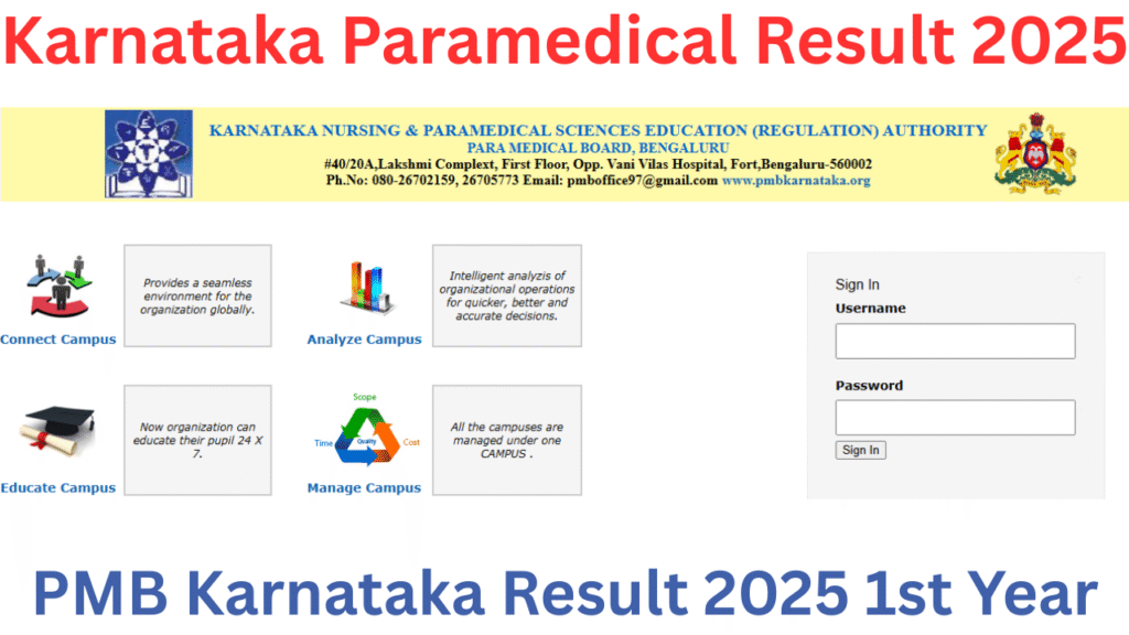 PMB Karnataka Result 2025 1st Year