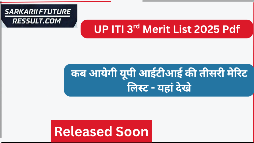 UP ITI 3rd Merit List 2025 Pdf