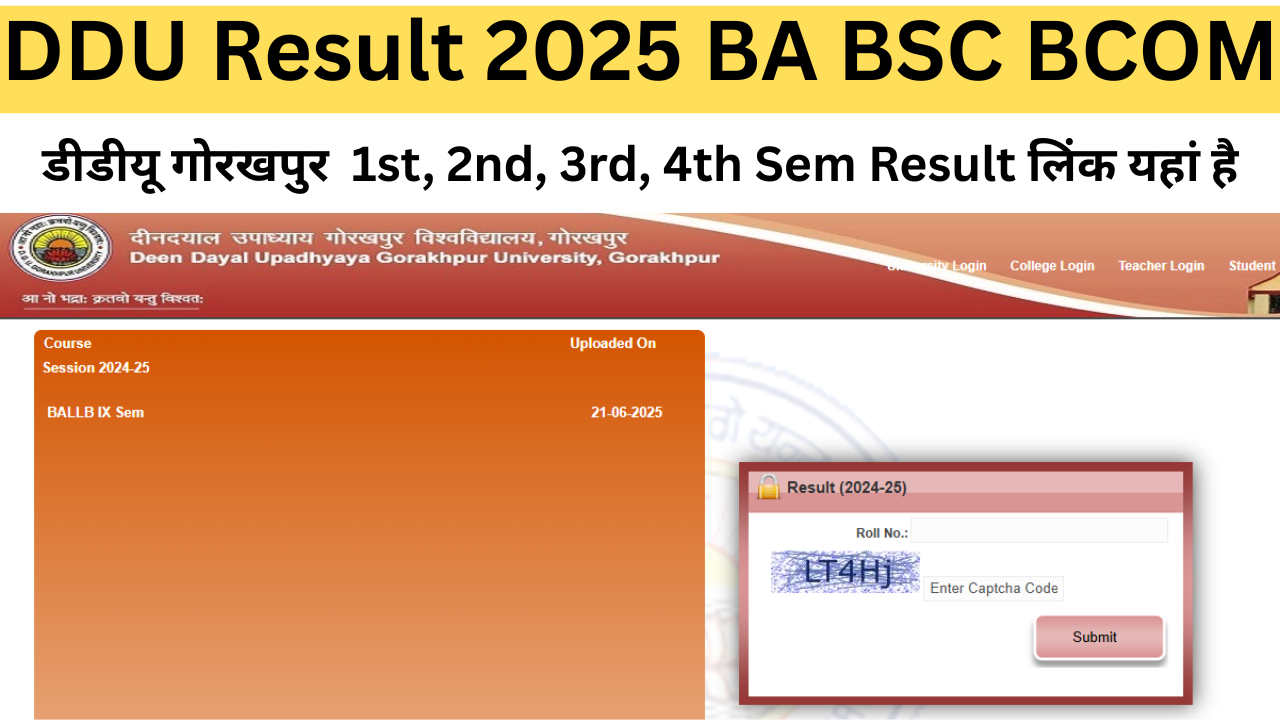 ddugorakhpur.com Result 2025
