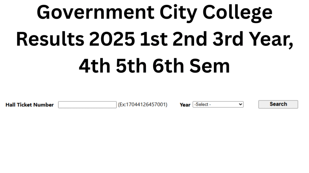 Government City College Results 2025