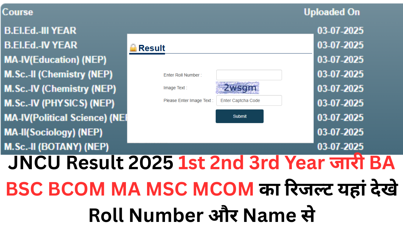 JNCU Result 2025