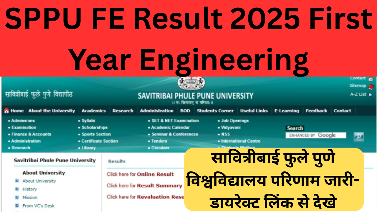 SPPU FE Result 2025 First Year Engineering